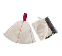 Chapeau de sauna en feutre absorbant l'eau pour bain, spa et piscine - Bonnet de douche blanc 32 x 23 cm avec sangle réglable, fibre synthétique douce, protection des cheveux élégante et confortable