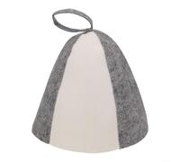 Chapeau de sauna en feutre de laine épaisse offrant une protection thermique et une couverture frontale, adapté pour le sauna et le bain pour maintenir le confort de la peau (gris et blanc)