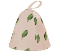 Chapeau de sauna relaxant léger en feutre pour une protection efficace contre la chaleur, ajustement flexible pour tous les membres de la famille (feuilles vertes)