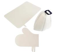 Chapeau de sauna respirant avec gant de protection et tapis en feutre et accessoires, texture en feutre, convient pour le soin des cheveux, confortable