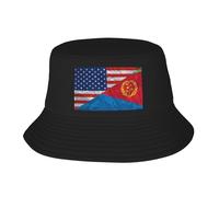 Chapeau De Seau Amérique Et Érythrée Drapeau Triangulaire Érythréen Chapeaux De Visière À Large Bord Respirant Bonnet Soleil, pour Plage, Sports, De Pêche, 56-58cm