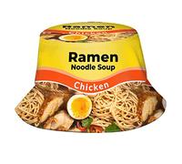 Chapeau de seau amusant, chapeau de pêcheur à motif ramen, hot-dog, haricots cuits au four, fromage, chapeau de soleil pliable, Ramen, taille unique