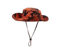 Chapeau de Seau Chapeau de Pêcheur pour Femme Homme Chapeaux de Brousse Extérieur Protection Soleil en Coton 2 Way 2 Wear - Camouflage Orange