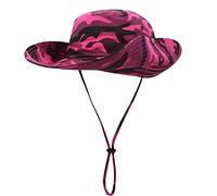 Chapeau de Seau Chapeau de Pêcheur pour Femme Homme Chapeaux de Brousse Extérieur Protection Soleil en Coton 2 Way 2 Wear - Camouflage Rose