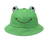 Chapeau de Seau de Grenouille,Chapeaux Grenouille Coton Chapeaux de Plage Pliable Chapeau de Pêcheur Frog Bucket Hat Chapeau de Soleil pour Hommes Femmes Adolescents Adultes Enfants Camping Randonnée