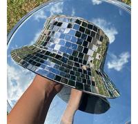 Chapeau de seau disco, chapeau de boule disco, chapeau à paillettes pour femme, chapeau de pêche, chapeau de carnaval pour femme, 27 x 15 cm, pour fête, danse, discothèque, mariage, fête