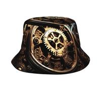 Chapeau De Seau Unisexe Engrenages De Machines en Mouvement Chapeau De Pêche Été Respirant Bonnet De Soleil, pour La Randonnée, Plage, De Pêche, Le Camping, 56-58cm