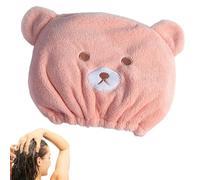 Chapeau de serviette de cheveux, chapeau de séchage de cheveux | Chapeau de séchage en polaire douce avec motif ours de dessin animé,Turban d'essuyage, serviette à , chapeau de douche