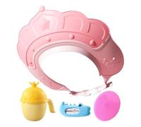 Chapeau de shampoing pour, bonnet de douche pour, Bouclier de lavage des cheveux avec jauge de température de l'eau et tasse à shampoing, Bonnet de shampoing avec brosse à shampoing, protège les ore