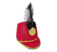 Chapeau De Soldat Casse-Noisette - 56 Cm En Polyester Avec Plumes, Casquette De Fanfare, Couvre-chef De Costume | Accessoire De Défilé Militaire | Uniforme Parfait Pour Spectacle De Rôle Sur Scène