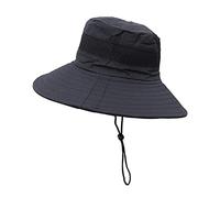 Chapeau de Soleil 1 pièce, Chapeau d'été Anti-UV, Chapeau de Soleil Pliable, Chapeau d'extérieur Respirant pour la randonnée, la pêche et Le Camping. (Noir)