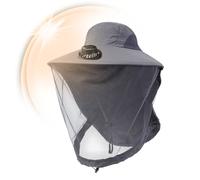 Chapeau De Soleil À Large Bord, Avec Ventilateur Inclus, 1 Pièce, Chapeau De Pêche Avec Filet, Casquette De Refroidissement Pour Hommes, Conception Universelle, Pour Unisexe, Pêche En Plein Air, Chass
