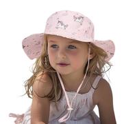 Chapeau de soleil à large bord pour enfants de 3 à 8 ans pour garçons et filles - En maille - Anti-UV - Protection solaire CPAS avec sangle - Pour vacances, plage, cyclisme, randonnée, été, Licorne