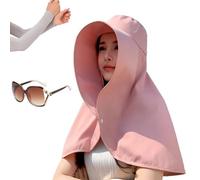 Chapeau De Soleil à Larges Bords Et Protection Solaire Intégrale, avec Cache-Cou, Idéal for L'été Et La Plage, for Femme(Pink)