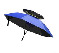 Chapeau de soleil avec parapluie amovible Protection UPF50+ 95 cm de diamètre Double couche pour la pêche et l'extérieur Bleu roi