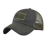 Chapeau de soleil brodé en coton pour homme et femme, Vert armée., taille unique