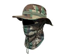 Chapeau de soleil camouflage avec cagoule - Protection UV - Chapeau cloche camouflage multi-usage pour la chasse, la randonnée, les activités militaires et safari en plein air (Z)