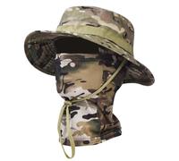 Chapeau de soleil camouflage Boonie avec cagoule - Protection UV - Chapeau de pêche pour la chasse, la randonnée, le safari militaire, Camouflage CP, taille unique
