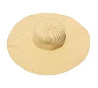 Chapeau de soleil classique en paille à large bord pour femme - Couleurs différentes - Gwy422, jaune clair, Taille unique