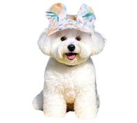 Chapeau de soleil coloré pour chien - Chapeau de soleil pour chien avec trous d'oreille | Chapeau de protection solaire pour chien et chat | Coiffe avec cordon de serrage réglable | Chapeau de pêcheur