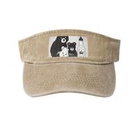 Chapeau de soleil creux mignon motif bouteille de lait ours noir - Chapeau de soleil respirant à séchage rapide