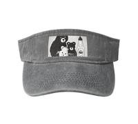 Chapeau de soleil creux mignon motif bouteille de lait ours noir - Chapeau de soleil respirant à séchage rapide