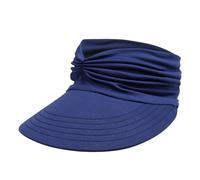 Chapeau de soleil de plage pour femme, chapeau de printemps/été, chapeau de soleil pour sports de plein air, chapeau haut de forme vide multicolore en option chapeau souple piscine, bleu marine