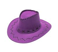 Chapeau de soleil décontracté à couture fixe Western Cowboy Chapeau de soleil à large bord pour adulte Shampoing de cowboy, lilas, taille unique
