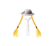 Chapeau de soleil décoratif pour oiseaux et petits animaux de compagnie - Paille douce pour un port confortable lors des fêtes, perruches - Accessoire de fête