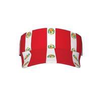 Chapeau de soleil drapeau du Pérou pour adulte avec dessus creux, sans rembourrage, sans effet sur la coiffure, fabriqué en 100 % polyester, noir