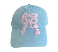 Chapeau de soleil en coton avec nœud mignon pour adolescents multifonction et réglable en forme de langue de canard chapeau élégant coupe-vent casquettes de baseball, bleu, taille unique