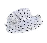 Chapeau de soleil en maille pour printemps et été - Chapeau de tempéré - Chapeau de soleil à large bord - Chapeau pour femme, blanc, Taille unique
