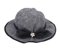 Chapeau de Soleil Femme Chapeau de Paille Dame Capeline Elégant Pliable Chapeau d’Eté Large Bord Respirant Casquette Visière Protection Solaire Anti-UV pour Plage Voyage Vacances Pêche Camping Piscine