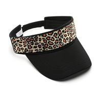 Chapeau de soleil imprimé léopard pour adolescents - Sports de plein air simples pour femme et adolescente - Bords larges - Pliable - Anti-soleil - Vide - Pare-soleil - Femme, Noir , D