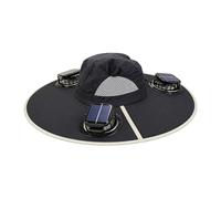 Chapeau de soleil innovant 2026 avec système de ventilation intégré - Technologie solaire pour un confort optimal en extérieur (D, 42 cm)