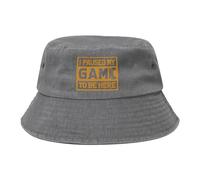 Chapeau de Soleil,Personnalisé Pecheur Chapeaux J'Ai mis Mon Jeu en Pause pour être Ici Doux Bonnet de Soleil pour Filles Voyage activités