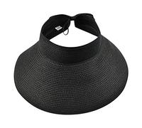 Chapeau de soleil pliable avec nœud papillon pour femme - Chapeau de course à pied - Taille L, Noir , Taille unique
