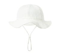 Chapeau de Soleil pour Bébé, Unisexe en Pliable Protection Anti-UV Solaire Plage Chapeaux de Soleil avec mentonnière ajustable pour 3-12 mois (W)