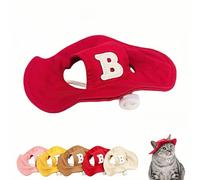 Chapeau de soleil pour chat et chien, chapeau en coton réglable avec trous d'oreille, protection UV, visière d'extérieur avec mentonnière pour animal domestique, broderie lettre B, accessoire photo