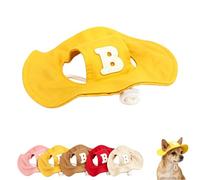 Chapeau de soleil pour chat et chien, chapeau en coton réglable avec trous d'oreille, protection UV, visière d'extérieur avec mentonnière pour animal domestique, broderie lettre B, accessoire photo
