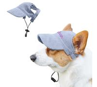 Chapeau de Soleil pour Chien avec Nom Brodé,1pc Réglable Petit Chien Chapeau de Soleil avec Trous d'oreilles,Pet Hat Baseball Cap pour Chiots été ExtéRieur (Blue, M)