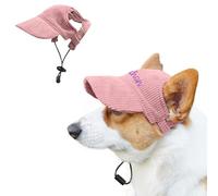 Chapeau de Soleil pour Chien avec Nom Brodé,1pc Réglable Petit Chien Chapeau de Soleil avec Trous d'oreilles,Pet Hat Baseball Cap pour Chiots été ExtéRieur (Pink, S)