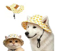 Chapeau de Soleil pour Chien avec Ouvertures pour Oreilles, Bob réglable pour Petits, Moyens et Grands Chiens & Chats, Motif Canard Mignon, Large Bord, Bonnet Respirant,bob Chien