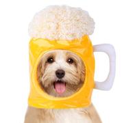 Chapeau de soleil pour chiots - Capuchon drôle de bière, matériau respirant, sangle confortable | Couvre-chef léger pour animaux de compagnie pour chiens de petite taille moyenne Chats Summer all
