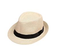 Chapeau de Soleil pour Enfants Chapeaux de Paille avec Ceinture Noire Chapeau Melon Rétro à Bords Roulés Capeline Pliable Casquettes Panamas Style Jazz Cowboy pour Plage Quotidienne
