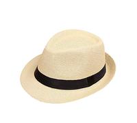 Chapeau de Soleil pour Enfants Chapeaux de Paille avec Ceinture Noire Chapeau Melon Rétro à Bords Roulés Capeline Pliable Casquettes Panamas Style Jazz Cowboy pour Plage Quotidienne