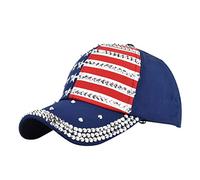 Chapeau de soleil pour homme et femme - Broderie étoile - En coton - Chapeau de camionneur - Grande casquette réglable, bleu marine, Taille unique