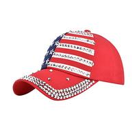 Chapeau de soleil pour homme et femme - Broderie étoile - En coton - Chapeau de camionneur - Grande casquette réglable, Rouge, Taille unique