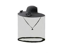 Chapeau de soleil rafraîchissant avec deux ventilateurs solaires et USB, chapeau de safari à large bord avec voile de protection intégrale à 360°, chapeau respirant pour le jardinage, la pêche