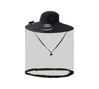 Chapeau de soleil rafraîchissant avec deux ventilateurs solaires et USB, chapeau de safari à large bord avec voile de protection intégrale à 360°, chapeau respirant pour le jardinage, la pêche